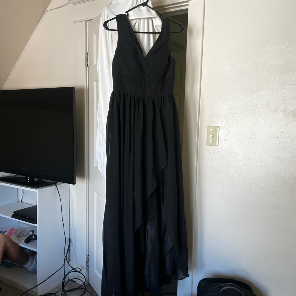 Lucy in the Sky Black High Low V-Neck Gown